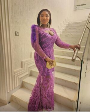 Beaded Lace Evening Gown.  Contact for Pricing